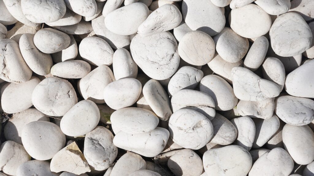 A pile of smooth white stones